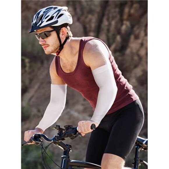 4 Pairs Plus Size Cooling Arm Sun Sleeves for Men Women - Picture 6 of 7